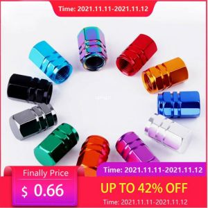 4PCS Aluminum Alloy Car Tire Valve Caps Hex Tyre Valve Stem Cover Air Dust Caps Tire Valve Truck Bike Wheel Rim Valve Stem Caps