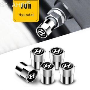 5PC Car Wheel Tire Valve Cap Stem Case For Hyundai Tucson Elantra Creta IX25 IX35 Sonata Solaris Santa Fe I30 Accent Creta Azera