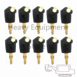 10 PCS iron Key For Caterpillar CAT Heavy Equipment Ignition Loader Excavator Dozer Metal & Plastic Black & Gold