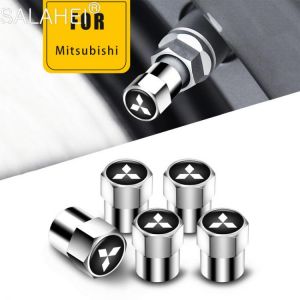 5PC Car Wheel Tire Valve Cap Stem Case For Mitsubishi Ralliart Lancer EX Outlander ASX Evo X RVR Mirage Auto Styling Accessories