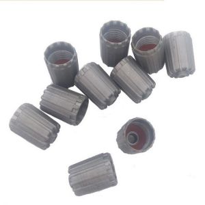 for car 10Pcs/Set Plastic Gray Tire Valve Stem Cap Tpms Tire Cap With Gasket Ff2 Tire Valve Stem Caps car Accessories forbmwe46