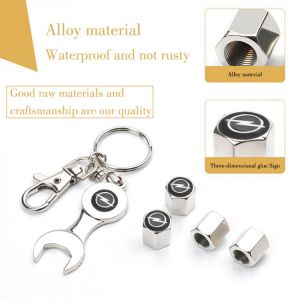 4PCS Car Wheel Valve Tire Stem Caps Cover Keychain Wrench Valve Dust Cap Key Chain For OPEL Corsa Insignia Astra Antara Meriva Z