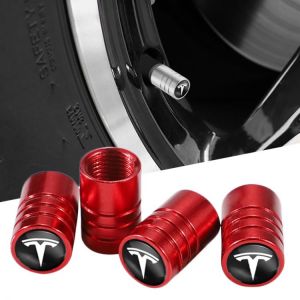 4Pcs Metal Wheel Valve Stem Caps Car Styling Tire Valve Tyre Caps Accessories For Tesla Model 3 Model Y Model X Roadster Model S