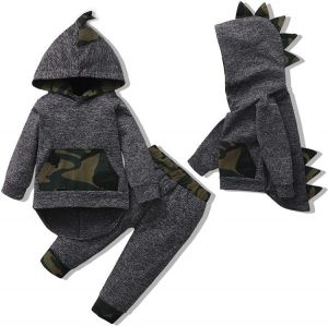 Toddler Infant Baby Boy Clothes Outfit Plaid Long Sleeve Hoodie Sweatshirt Pants Fall Winter Clothes Set for Baby Boy