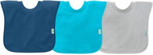 green sprouts Stay-dry Toddler Bib (3pk) | Convenient stay-put protection | Wide coverage & waterproof, Pull-over design, Bibs