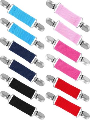 Zhanmai 6 Pairs Elastic Mitten Clips Stainless Steel Glove and Mitten Clips for Kids and Adults