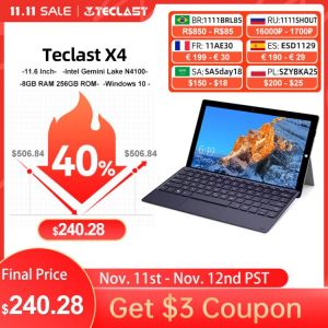 Teclast X4 11.6" 2 in 1 Tablet 1920x1080 Windows 10 OS 8GB RAM 256GB SSD Tablets PC Intel Gemini Lake N4100 Laptop Dual Camer