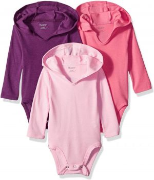 Hanes Ultimate Baby Flexy 3 Pack Hoodie Bodysuits