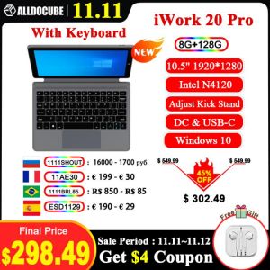 【Newest】Alldocube iWork 20 Pro 2 in 1 Wins 10 Tablet PC 8GB DDR4 128GB SSD 10.5 inch Intel N4120 IPS 1920*1280 HDMI-compatible