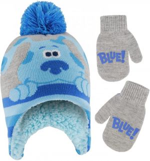 Nickelodeon Winter Hat, Kids Gloves Or Toddlers Mittens, Blue's Clues Baby Beanie for Boy's Ages 2-4