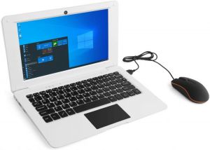Windows 10 Computer Laptop 10.1 inches 32GB Ultra Thin and Light Netbook Intel Quad Core CPU PC HDMI WiFi USB (White)
