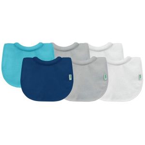 green sprouts Stay-Dry Milk Catcher Bibs (6 Pack) | Collar absorbs Milk to Prevent rashes | Waterproof Inner Layer, Absorbent Terr