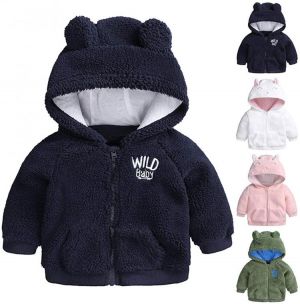 Infant Baby Girls Boys Fleece Hoodie Jacket Coat Winter Warm Cardigan with Ears