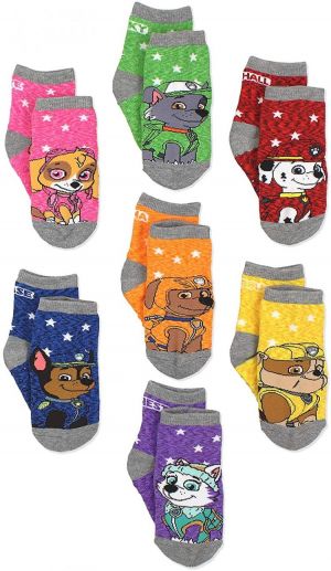 Paw Patrol Toddler Boys Girls 7 pack Socks with Grippers