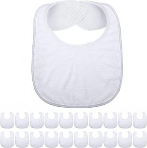 20 Pieces Sublimation Baby Bib Sublimation Feeder Bib Washable Reusable Fabric