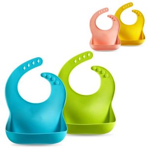 all in one place ילדים ותינוקות PandaEar Set of 2 Cute Silicone Baby Bibs for Babies & Toddlers (10-72 Months) Waterproof, Soft, Unisex, Non Messy - Turquoise