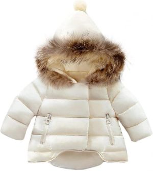 Jojobaby Baby Boys Girls Hooded Snowsuit Winter Warm Fur Collar Hooded Down Windproof Jacket Outerwear