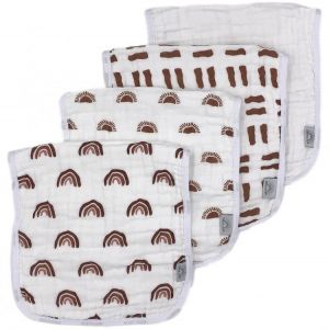 Muslin Burp Cloths - 4 Pack of Burp Rags, Burping Cloths, Burp Clothes - Large Absorbent Unisex Spit Up Rags for Boys and Girls - 
