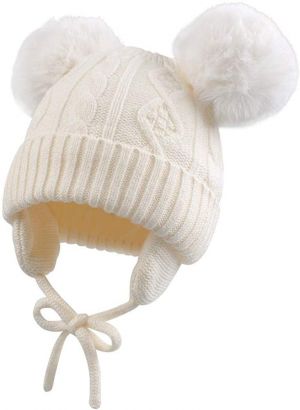 JANGANNSA Cute Knitted Boys Girls Christmas Beanie Warm Earflap Winter Hat Infant Toddler Baby Beanie