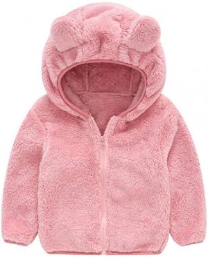 Toddler Girls Boys Fleece Hoody Jacket Zip Up Teddy Coat Warm Winter Outwear