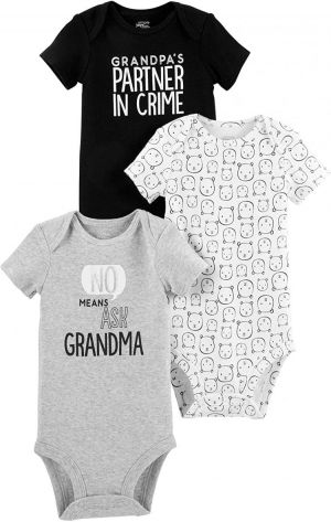 Simple Joys by Carter's Baby 3-Pack Short-Sleeve "Family Slogan" Bodysuits
