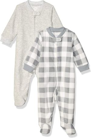 all in one place ילדים ותינוקות Amazon Essentials Baby Boys&#x27; Microfleece Footed Zip-Front Sleep and Play