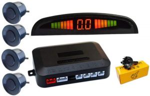 4 Probe Backup Parking Radar System Black Crescent Buzz Reversing Radar 4 Black Color Parking Sensors Distance Detection & Sou