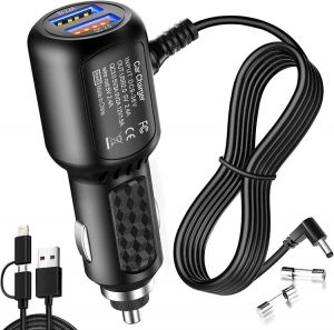 Radar Detector Power Cord,for Uniden Escort Valentine Beltronics Passport Cobra etc Radar Detector,with Dual USB QC3.0 Quick Charg