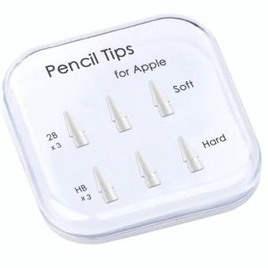 Pencil Tips for Apple Pencil 1st / 2nd Generation, Double-Layered iPad Stylus Nib, Both Soft and Hard, Used for 3 Years - 6 Pack