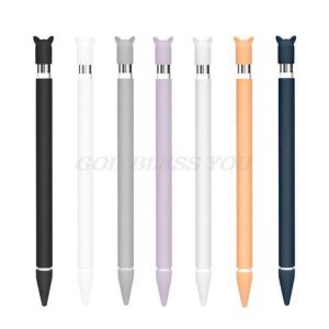 Cute Cat Ear Anti-scroll Silicone Protective Pouch Cap Holder Nib Cover Protective case Skin For Apple Pencil for iPad Pencil