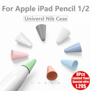 8Pcs Silicone Replacement Pencil Tip Case Cover For Apple Pencil 2nd 1st Generation Mute Silicone Nib Case For iPad Pencil 1 2