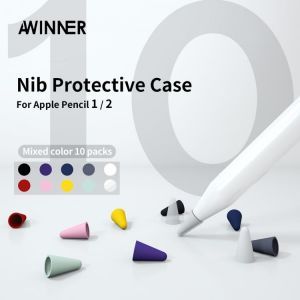 10pcs Silicone Replacement Tip Case Nib Protective Cover Skin for Apple Pencil 1st 2nd Touchscreen Stylus Pen Case