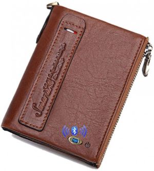 Smart LB Anti-Lost Bluetooth Leather Traveler Wallet with Alarm, Position Record (via Phone GPS), Bifold Multi Card Case Wallet wi