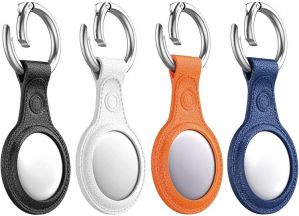 Keychain Ring Designed for AirTags Accessories of GPS case Silicone Protective Case Cover AirTags GPS Finders Holder,Black,White,O