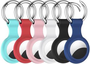 6 Pack Airtags Case Compatible with Apple Airtag Case airtag keychain key ring apple air tag holder silicone airtags holder airtag