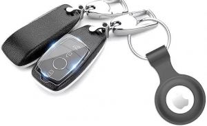 Apple AirTag Soft Silicone Slim Shockproof Case Protective Covers Designed for Apple AirTag 2021 with Clip On Keychain Accessory. 