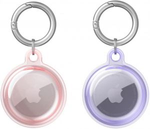 all in one place אלקטרוניקה MUAAZ 2 Pack Case for Apple Air Tag Holder Anti-Scratch Cover for Air Tags Finder Apple Tag Holder Keychain Holder Airtag Key Ring