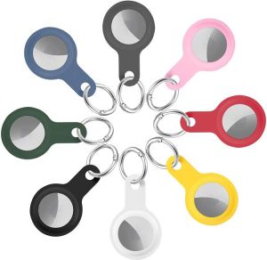 8 Pack Silicone Protective Case Compatible with Apple AirTags Finder - Peitricrog Soft Silicone Accessories Holder Skin Tracker Co