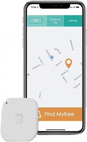 MyKee Key Finder Smart Bluetooth Item Locator with GPS for Keys, Wallet, Dogs, Kids, Luggage or Any Item | App for Phone Included