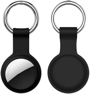 Portable Protector Case Cover for AirTags, Soft Silicone Anti-Scratch Protective Skin Case, with AirTag Key Chain, AirTags Holders