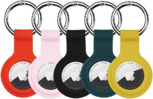 5 Pack Protective Case for Apple AirTags Holder Air Tag Keychain Airtag Key Ring Cases Air Tags Tracker, Finder Items for Dog Cat 