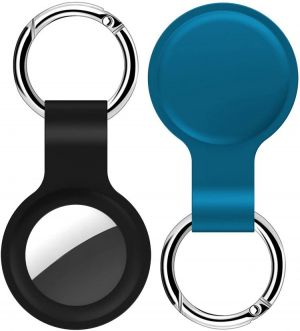 Protector Case Compatible with AirTags, 2 Pcs Soft Silicone Case with Key Ring for Air Tags, Portable Location Tracker Protector C