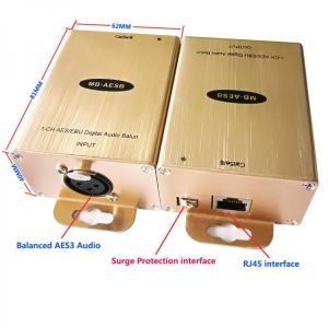 Digital Audio Adapter AES/EBU Audio to RJ45 Converter Balanced Audio Over Cat5