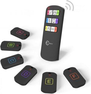Key Finder, Esky 98ft Working Range Remote Finder with 6 Receivers-85db Sound Beep Key Tracker for Finding Key Wallet Pet, Key Fin