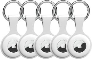 5 Pack AirTag Cases with Key-Ring - wanchel AirTag Holder with Anti-Lost Keychain, Protective Air Tag, Item Finders, for Dog, Cat,