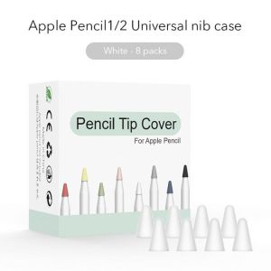 8 Pcs/box Pencil Tip Cover For Apple Pencil 2nd 1st Generation Mute Silicone Nib Case For Pencil Cover Skin Screen Protector