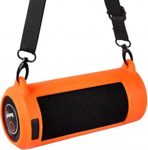 Silicone Case Cover Compatible with Bushnell Wingman GPS Speaker, Golf GPS Waterproof Rubber Travel Carry Pouch with Strap & C