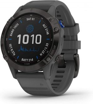 Garmin fenix 6 Pro Solar, Multisport GPS Watch with Solar Charging Capabilities, Advanced Training Features and Data, Black with S