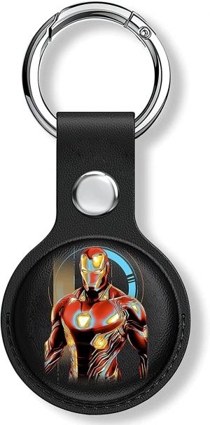 airtags case for Apple Airtag 2021，Leather Case Tracker Holder with Key Chain，Easy Carry AirTags Case for Bags,Keys,Pets,Safet