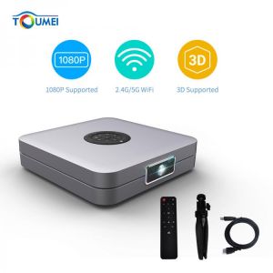 TOUMEI Portable Smart LED DLP Projector Support 1080P 3D 3800 Lumens WiFi Wireless Screen Share Video Projector with Android 6.0